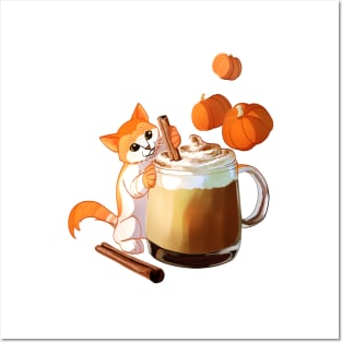 Pumpkin Spice Kitten Posters and Art